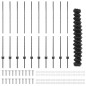 vidaXL Recinzione a Maglie Sciolte con 20 U Post Grigio 1.4x10 m Acciaio vidaXL Recinzione a Maglie Sciolte con 20 U Post Grigio 1.4x10 m Acciaio