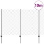 vidaXL Recinzione in Rete Metallica con 20 Post U Grigio 1.5x10 m Acciaio vidaXL Recinzione in Rete Metallica con 20 Post U Grigio 1.5x10 m Acciaio