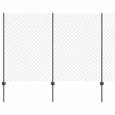vidaXL Recinzione a Maglie con 20 Post U Grigio 1.6x10 m Acciaio