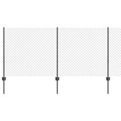 vidaXL Recinzione a Catena con 44 Pali a U Grigio 1x25 m Acciaio