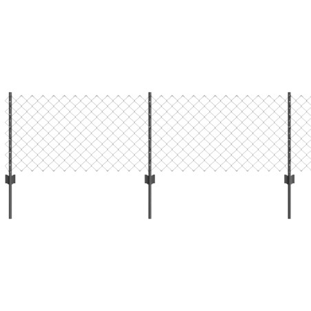 vidaXL Recinzione a Catena con 22 Post U Grigia 0.6x25 m Acciaio