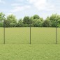 vidaXL Recinzione in rete metallica con 44 pali a U grigi 1,2x25 m in acciaio
