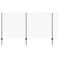 vidaXL Recinzione in rete metallica con 44 pali a U grigi 1,2x25 m in acciaio