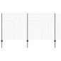 vidaXL Recinzione in rete metallica con 44 pali a U grigi 1,2x25 m in acciaio