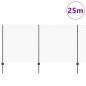 vidaXL Recinzione in rete metallica con 44 pali a U grigi 1,2x25 m in acciaio