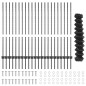 vidaXL Recinzione in rete metallica con 44 pali a U grigi 1,2x25 m in acciaio