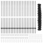 vidaXL Recinzione a Maglia Chain Link con 44 U Post Grigio 1.4x25 m Acciaio