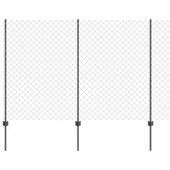 vidaXL Set di Recinzione a Catena Grigio 25 x 1,5 m Acciaio Zincato