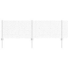 vidaXL Recinzione a Catena con 10 Posti U Argento 0.6x10 m Acciaio