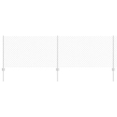 vidaXL Recinzione a Maglie con 10 Post U Argento 0.8x10 m Acciaio