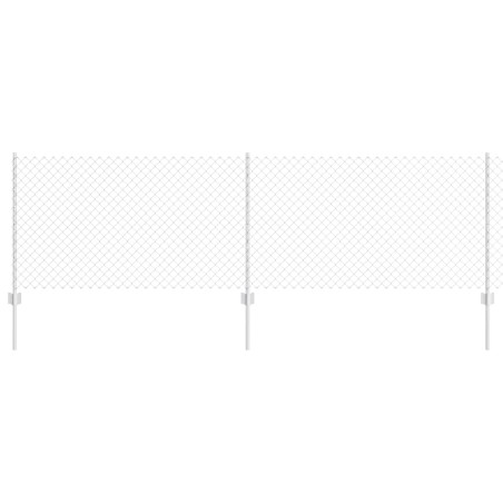 vidaXL Recinzione a Maglie con 10 Post U Argento 0.8x10 m Acciaio