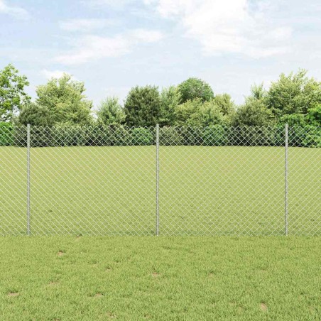 vidaXL Recinzione in Catena di con 20 Post U Argento 1x10 m in Acciaio