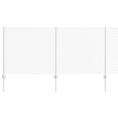 vidaXL Recinzione in Catena di con 20 Post U Argento 1x10 m in Acciaio