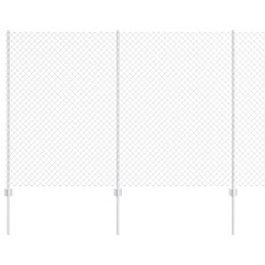 vidaXL Recinzione a Maglie di Catena con 20 Poste U Argento 1,5x10 m Acciaio