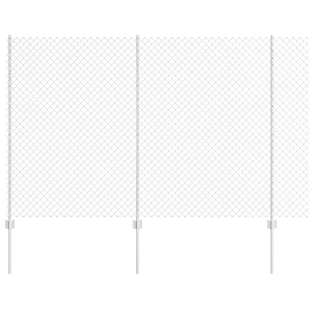 vidaXL Recinzione a Maglie di Catena con 20 Poste U Argento 1,5x10 m Acciaio