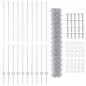 vidaXL Recinzione a Maglie di Catena con 20 Poste U Argento 1,5x10 m Acciaio vidaXL Recinzione a Maglie di Catena con 20 Poste U Argento 1,5x10 m Acciaio