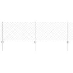 vidaXL Recinzione a Rete con 10 Pali U Argento 0.6x10 m Acciaio