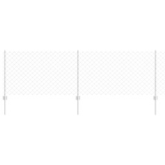vidaXL Recinzione a Maglie con 10 U Posts Argento 0.8x10 m Acciaio