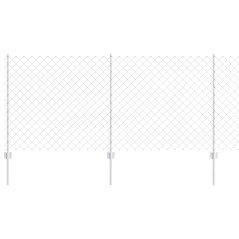 vidaXL Recinzione a catena con 20 post in argento 1x10 m acciaio