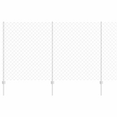 vidaXL Recinzione a Maglie con 20 U Posts Argento 1.4x10 m Acciaio