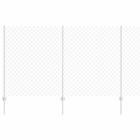 vidaXL Recinzione a Maglie con 20 U Posts Argento 1.4x10 m Acciaio