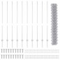vidaXL Recinzione a Maglie con 20 U Posts Argento 1.4x10 m Acciaio vidaXL Recinzione a Maglie con 20 U Posts Argento 1.4x10 m Acciaio