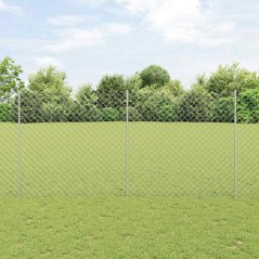 vidaXL Recinzione a Maglia con 20 Post U Argento 1.5x10 m Acciaio
