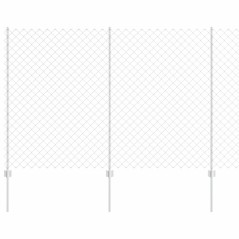 vidaXL Recinzione a Maglia con 20 Post U Argento 1.5x10 m Acciaio