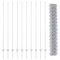 vidaXL Recinzione a Maglia con 20 Post U Argento 1.5x10 m Acciaio vidaXL Recinzione a Maglia con 20 Post U Argento 1.5x10 m Acciaio