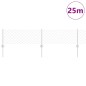 vidaXL Recinzione a Maglie Chain con 22 U Post Argentata 0.4x25 m Acciaio