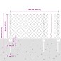 vidaXL Recinzione a Maglie Metalliche con 22 Post in Argento 0.6x25 m Acciaio vidaXL Recinzione a Maglie Metalliche con 22 Post in Argento 0.6x25 m Acciaio