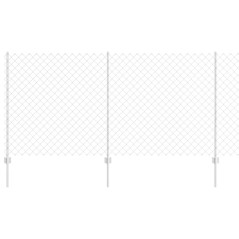 vidaXL Recinzione a Catena con 44 Pali U Argento 1.2m x 25m Acciaio