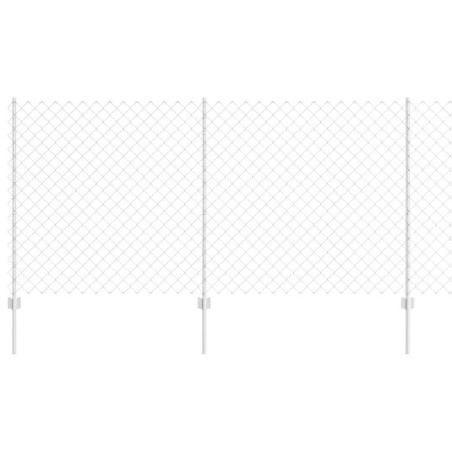 vidaXL Recinzione a Catena con 44 Pali U Argento 1.2m x 25m Acciaio