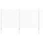 vidaXL Recinzione a Catena con 44 Pali U Argento 1.2m x 25m Acciaio vidaXL Recinzione a Catena con 44 Pali U Argento 1.2m x 25m Acciaio
