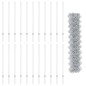 vidaXL Recinzione a Catena con 44 Pali U Argento 1.2m x 25m Acciaio vidaXL Recinzione a Catena con 44 Pali U Argento 1.2m x 25m Acciaio