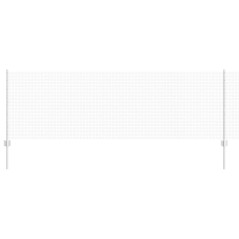 vidaXL Recinzione in rete saldata con 5 pali a U Argento 0.8x10 m Acciaio