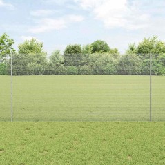 vidaXL Recinzione in Filo Saldato con 10 Post in Acciaio Argento 1.2x10 m