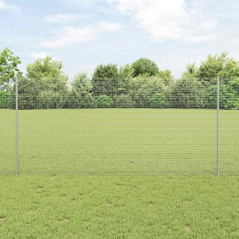 vidaXL Recinzione in filo saldato con 10 U posts Argento 1.2x10 m Acciaio vidaXL Recinzione in filo saldato con 10 U posts Argento 1.2x10 m Acciaio
