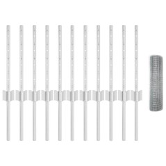 vidaXL Recinzione in Filo Saldato con 11 Post in U Argento 0.4x25 m Acciaio