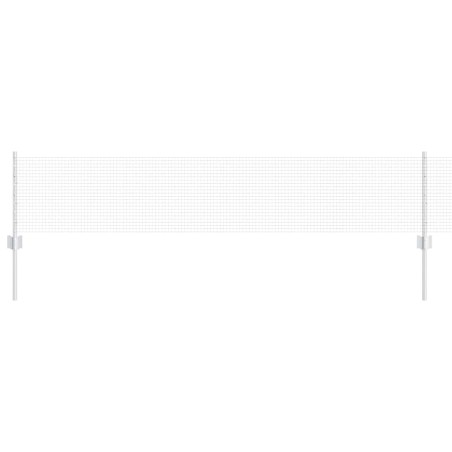 vidaXL Recinzione Rete Saldato con 11 Pali Argento 0.4x25 m Acciaio