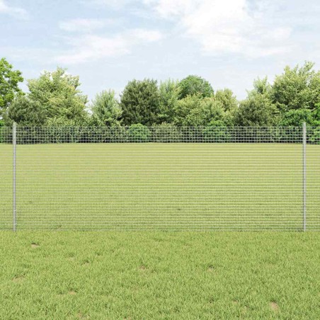 vidaXL Recinzione in Rete Saldato con 11 Posti U Argento 0.8x25 m Acciaio