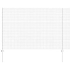 vidaXL Recinzione in Rete Saldatura con 22 Pali U Argento 1,5x25 m Acciaio