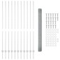 vidaXL Recinzione in Rete Saldatura con 22 Pali U Argento 1,5x25 m Acciaio vidaXL Recinzione in Rete Saldatura con 22 Pali U Argento 1,5x25 m Acciaio