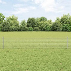 vidaXL Recinzione in Filo Saldato con 22 Pali Argento 0.4x50 m Acciaio