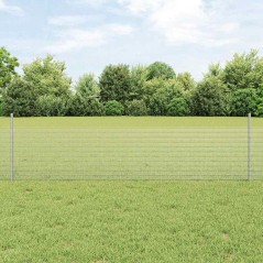 vidaXL Recinzione in Filo Saldato con 22 Pali U Argentati 0.5x50 m Acciaio