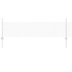 vidaXL Recinzione in Rete Saldata con 22 Pali U Argento 0.5x50 m Acciaio