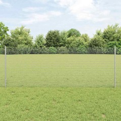 vidaXL Recinzione in Filo Saldato con 22 Post in Argento 0.8x50 m Acciaio