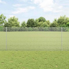 vidaXL Recinzione in Rete Saldata con 44 U Post Argento 1x50 m Acciaio