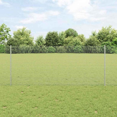 vidaXL Recinzione in Filo Saldato con 44 Post U Argento 1x50 m Acciaio