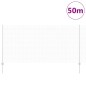 vidaXL Recinzione in Rete Saldato con 44 Pali U Argento 1.2x50 m Acciaio vidaXL Recinzione in Rete Saldato con 44 Pali U Argento 1.2x50 m Acciaio